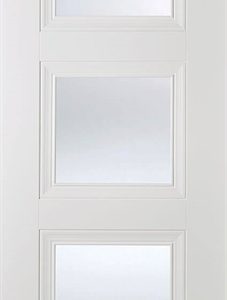 Internal White Primed Amsterdam (CLEAR GLASS) Solid Core Door
